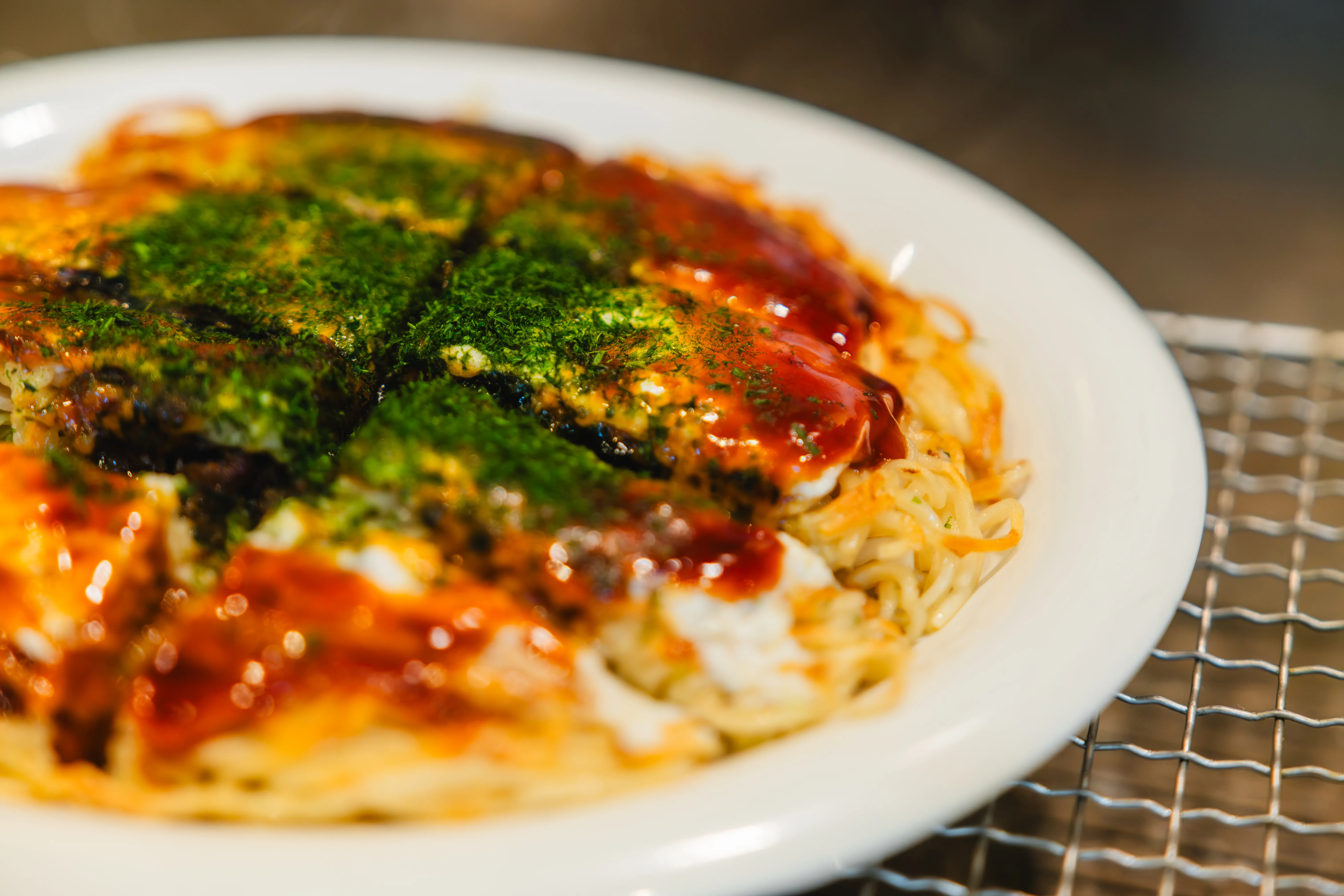 焼き上がったお好み焼き